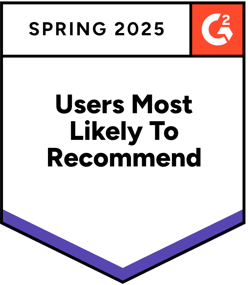 G2 Award or badge for most likely to recommend as cloud hosting partner
