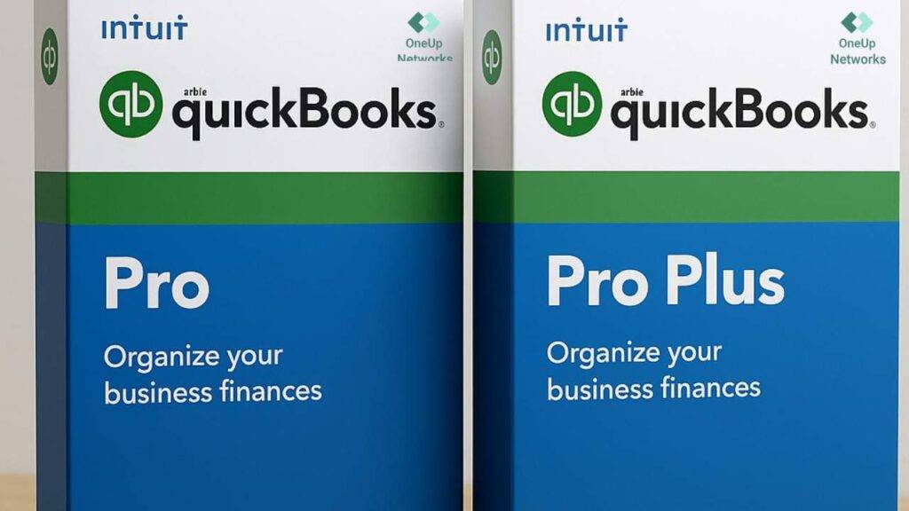 Comparison of QuickBooks Pro vs Pro Plus with pricing, features, and cloud hosting options for 2025