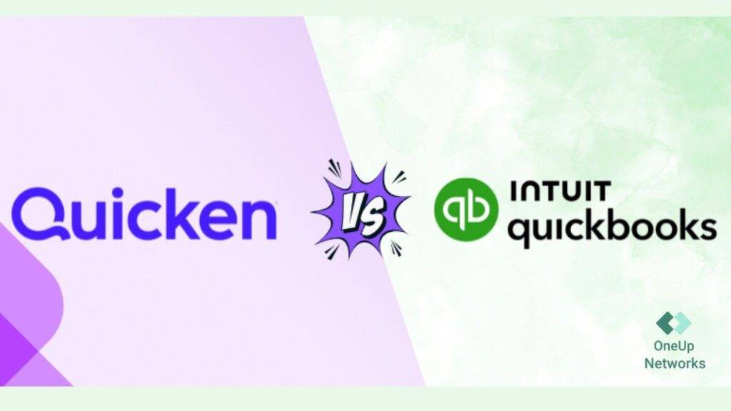 Comparison of Quicken for personal finance and QuickBooks for small business accounting, highlighting different use cases and features.