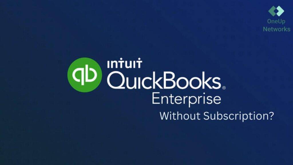 Plain image with the text "Intuit QB Enterprise Without Subscription" centered on a clean background.
