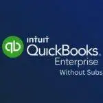 Plain image with the text "Intuit QB Enterprise Without Subscription" centered on a clean background.