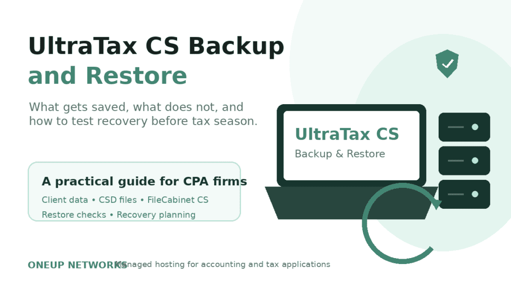 UltraTax CS backup and restore process for CPA firms