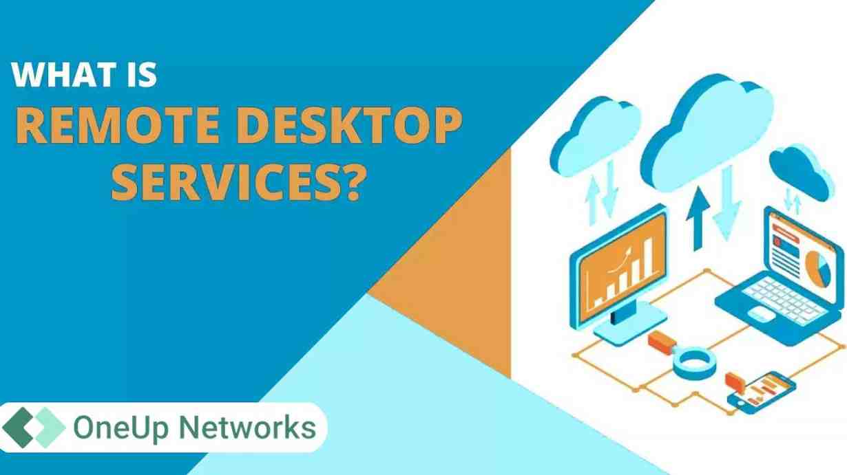 Illustration showing what Remote Desktop Services (RDS) is and how users access desktops from remote locations.