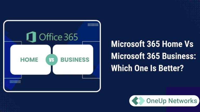Microsoft 365 Home vs Business comparison banner with title text.
