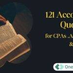 Person reading a book with text overlay that says '121 Accounting Quotes for CPAs, Accountants & Students' with OneUp Networks logo.