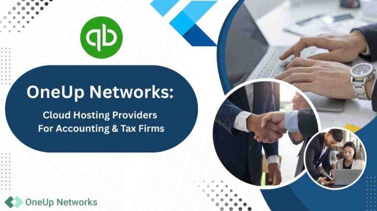 OneUp Networks banner promoting expert cloud hosting solutions for accounting and tax firms.
