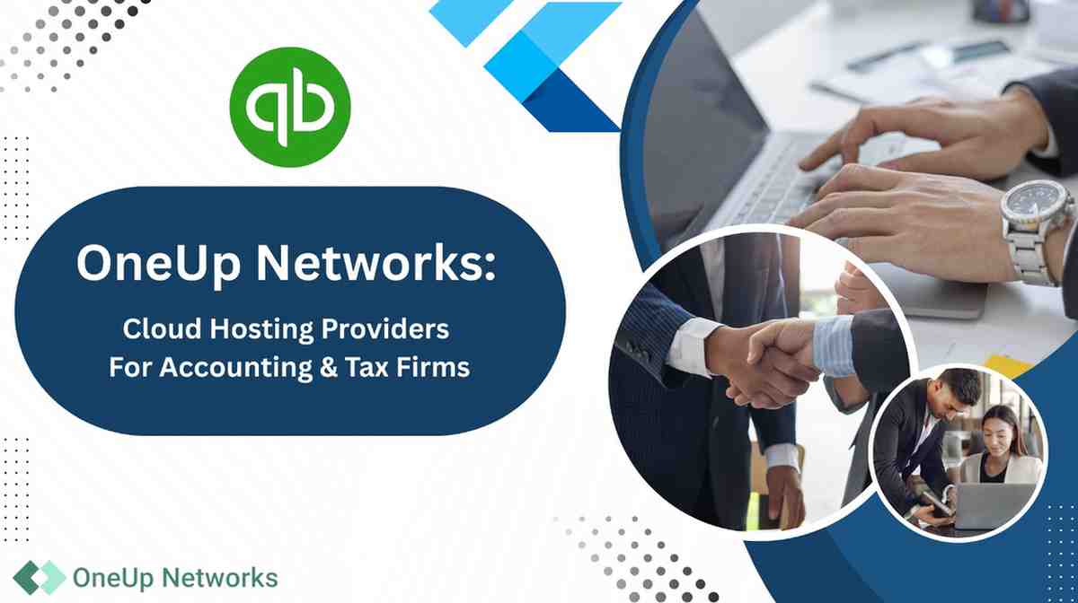 OneUp Networks banner promoting expert cloud hosting solutions for accounting and tax firms.
