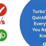 TurboTax vs QuickBooks comparison graphic showing the TurboTax logo, “vs” text, and the QuickBooks logo, with the title “TurboTax vs QuickBooks: Everything You Need to Know” on a blue background and OneUp Networks logo.