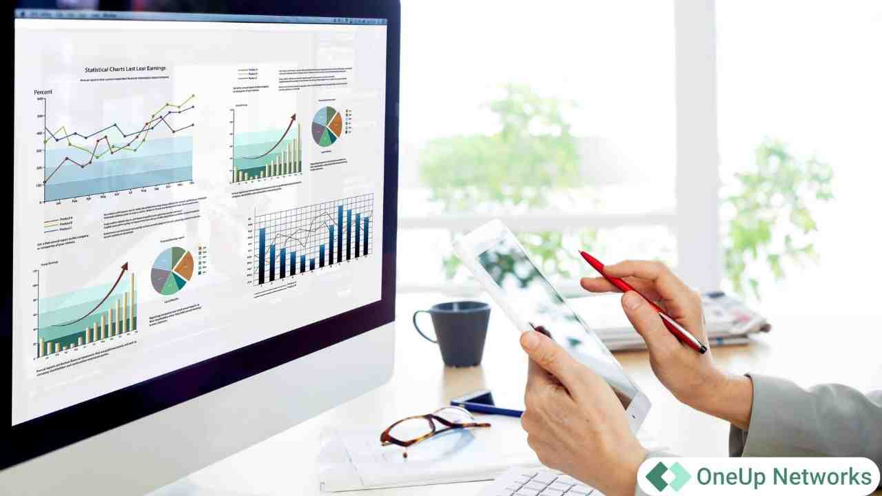 Professional CPA working on a laptop in a modern office environment, using AI-powered tax preparation and cloud hosting technology to reduce audit risks.