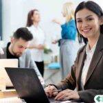 accounting professional working on cloud-hosted finance software