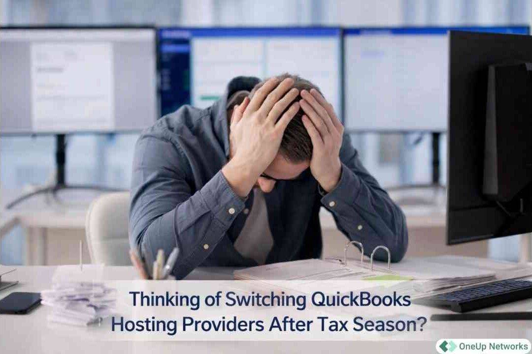 Accountant reviewing tax documents and calculator on desk after tax season work