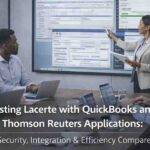 CPA team reviewing Lacerte QuickBooks and Thomson Reuters applications in cloud hosting environment