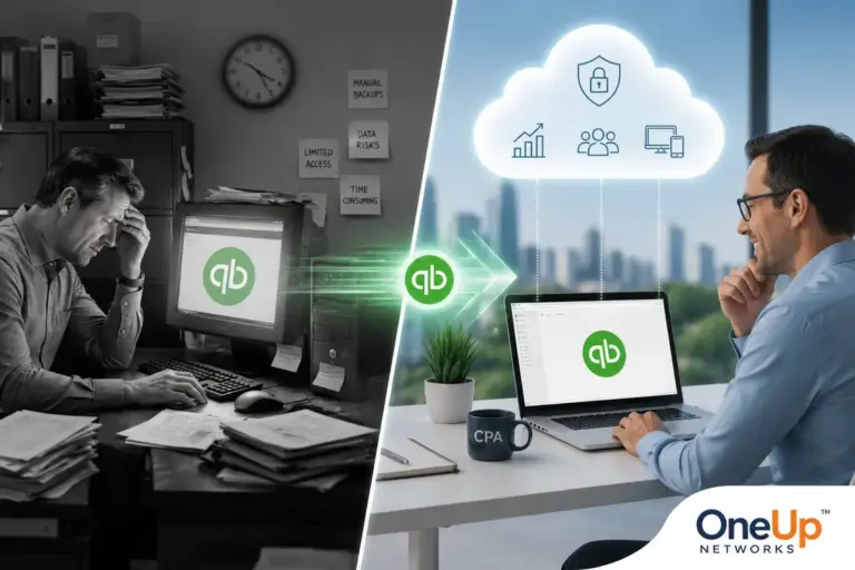 Legacy QuickBooks (QB) cloud hosting with OneUp Networks to continue with existing old license.